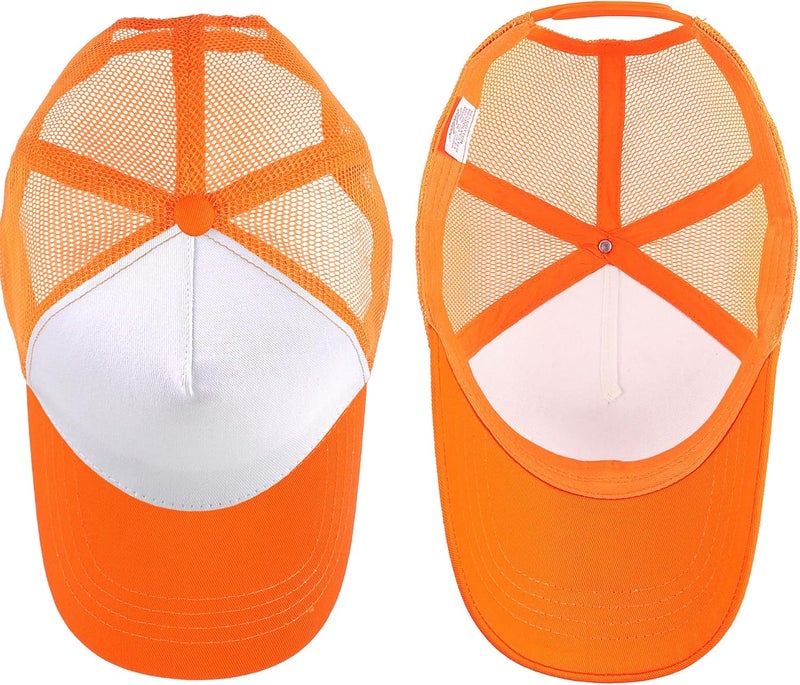 Falari 5-Panel Mesh Baseball Cap, Trucker Hat, Structured Plain Design, Cotton, Adjustable Size - Image 5